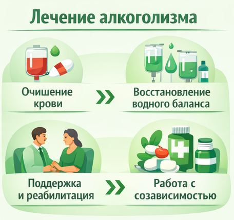лечение алкоголизма в Дзержинске этапы